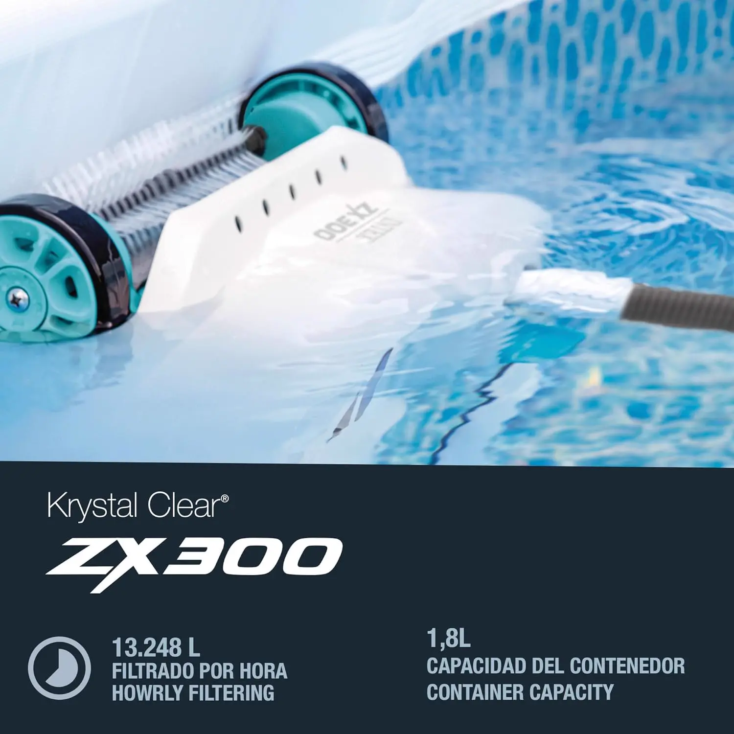 Robot piscine Intex robot aspirateur fond et parois zx300 vue 5