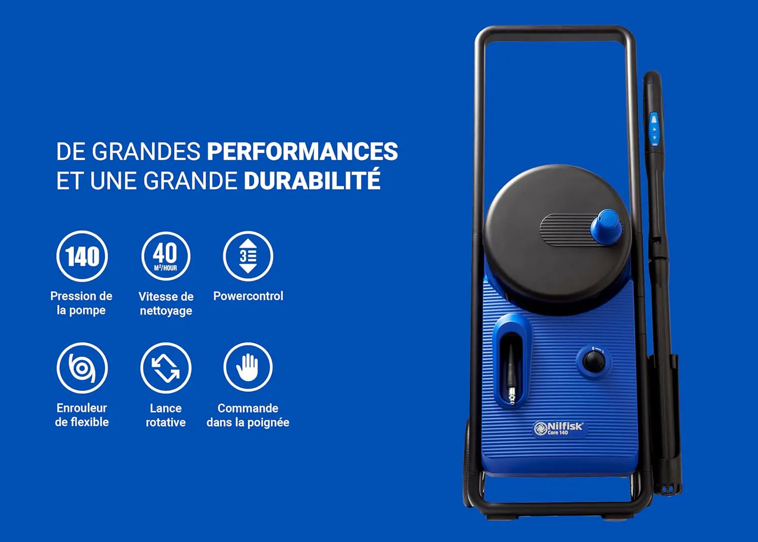 Nettoyeur haute pression bleu vue 2
