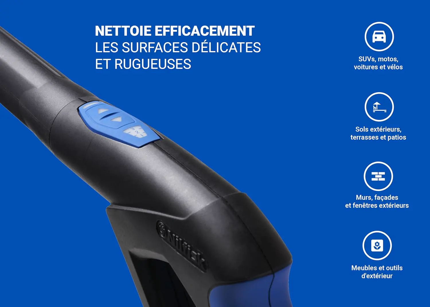 Nettoyeur haute pression bleu vue 3
