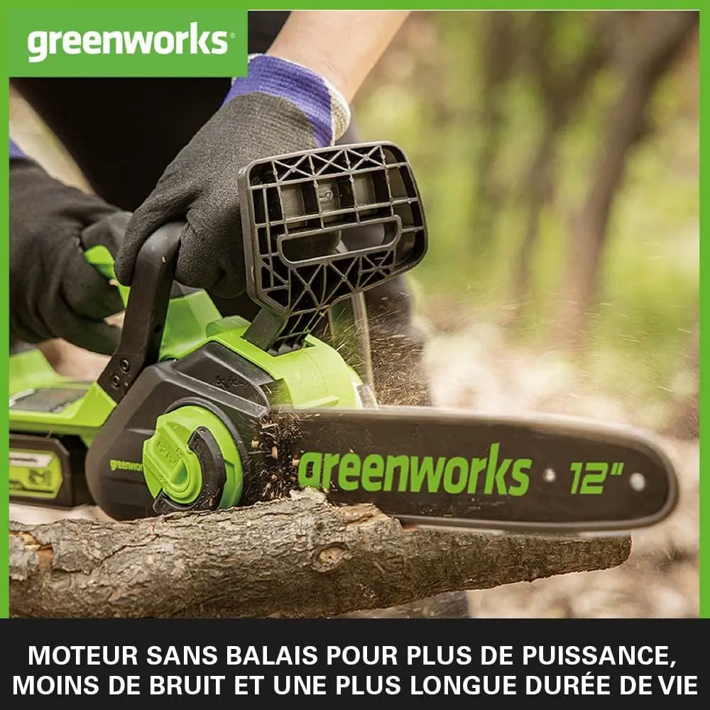 Tronçonneuse à batterie en métal vue 4