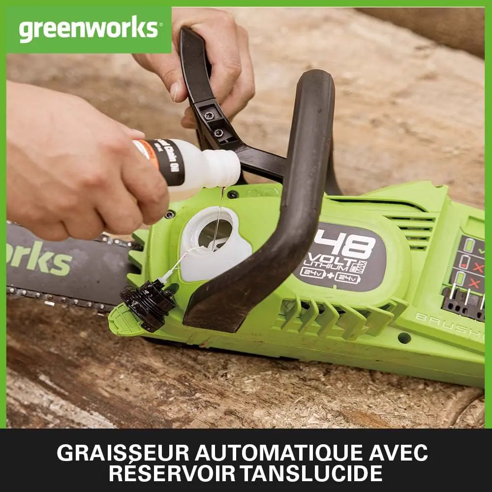 Tronçonneuse à batterie en métal vue 5