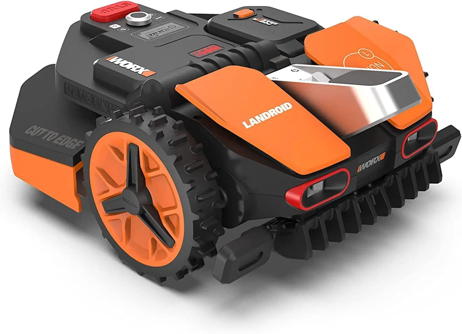 Robot tondeuse orange vue 1