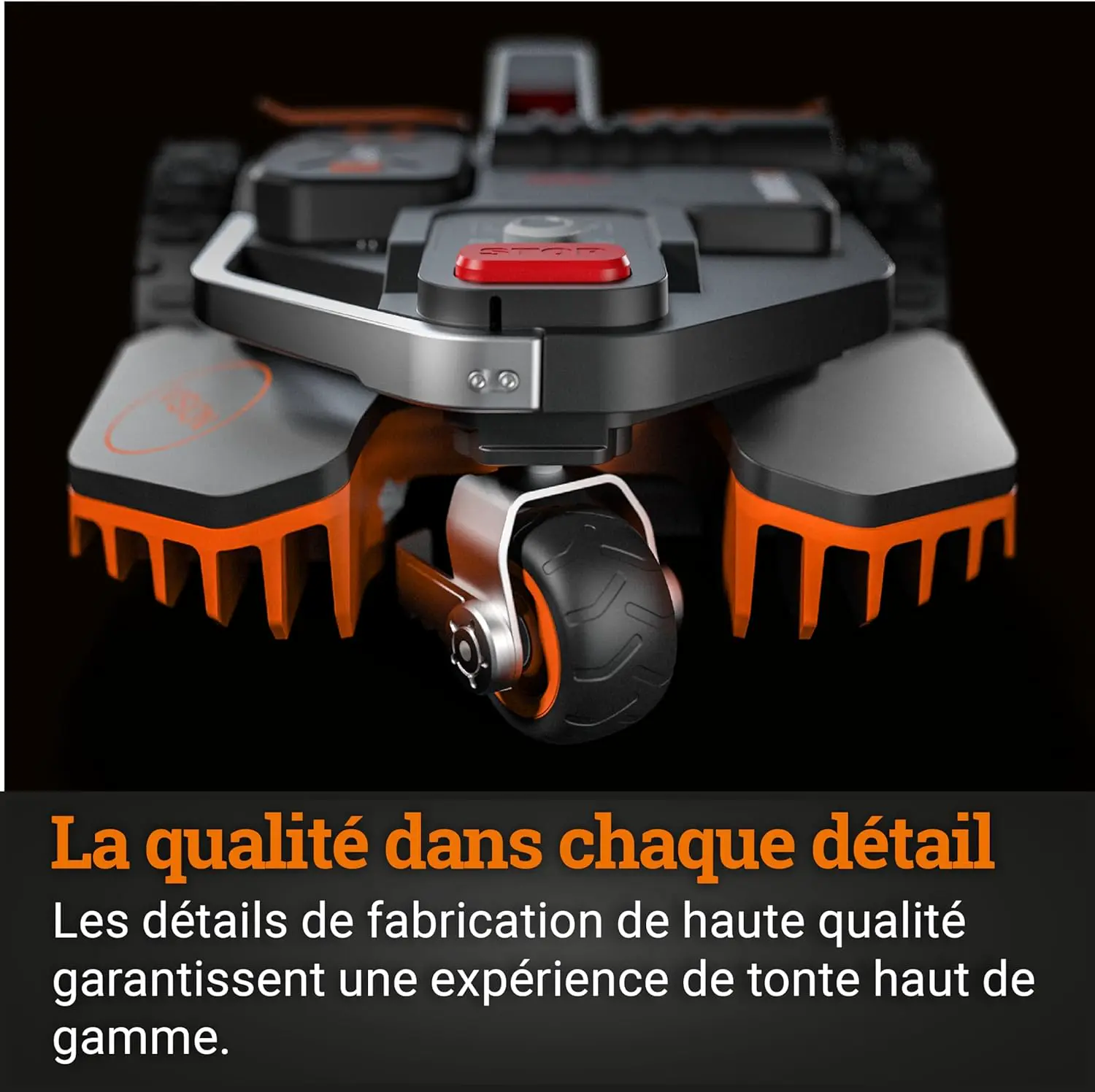 Robot tondeuse orange vue 7