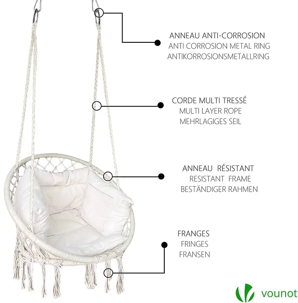 Fauteuils suspendus en métal gris vue 6