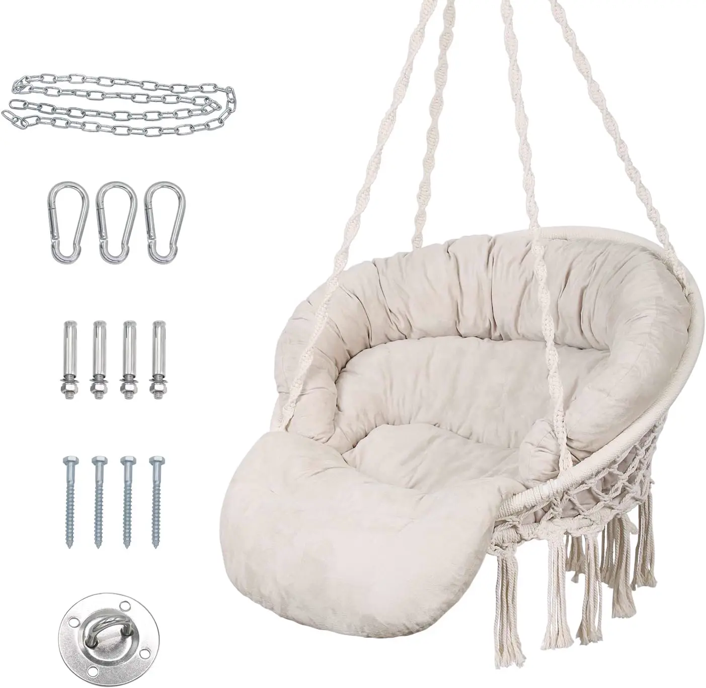 Fauteuils suspendus beige vue 6