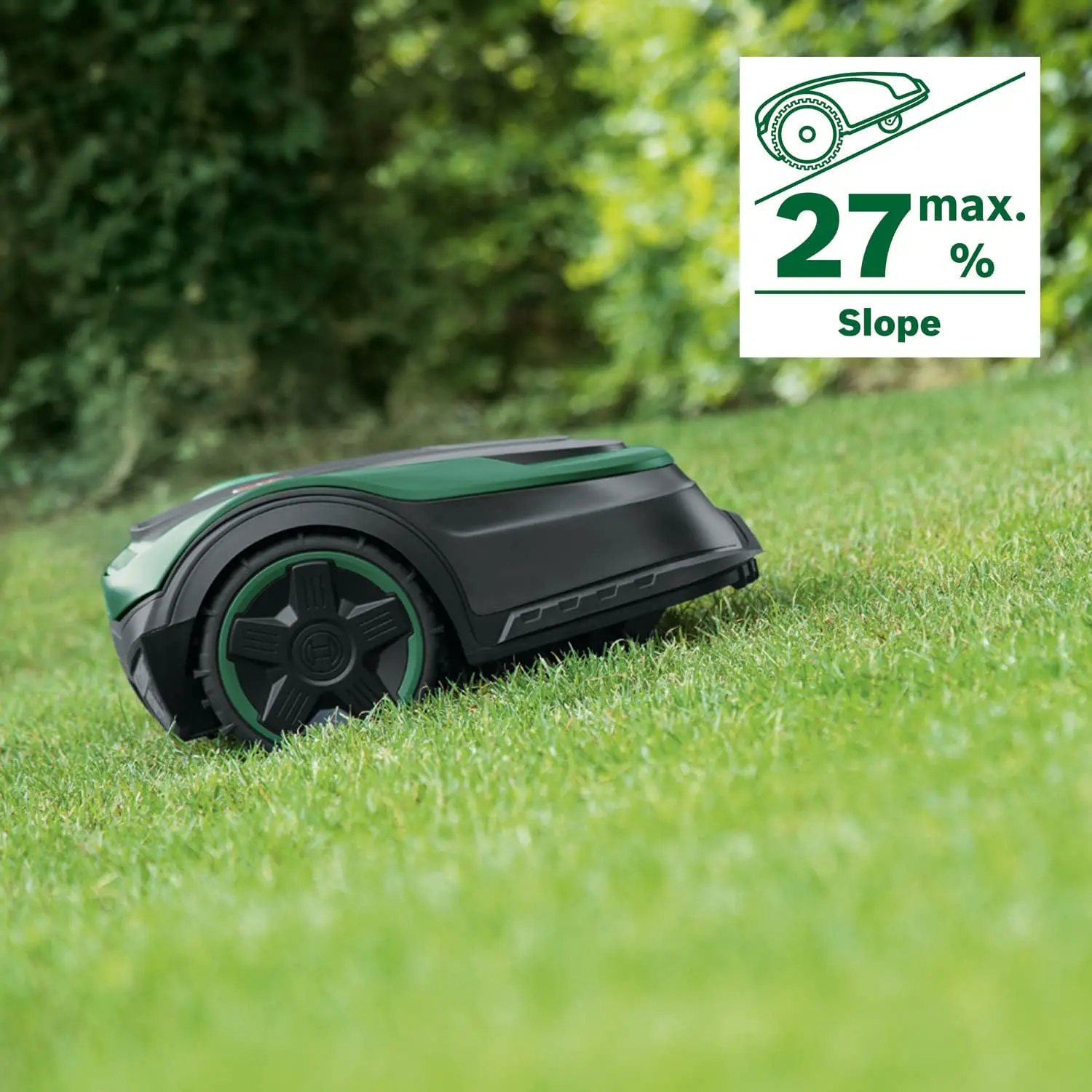 Robot tondeuse vert vue 5