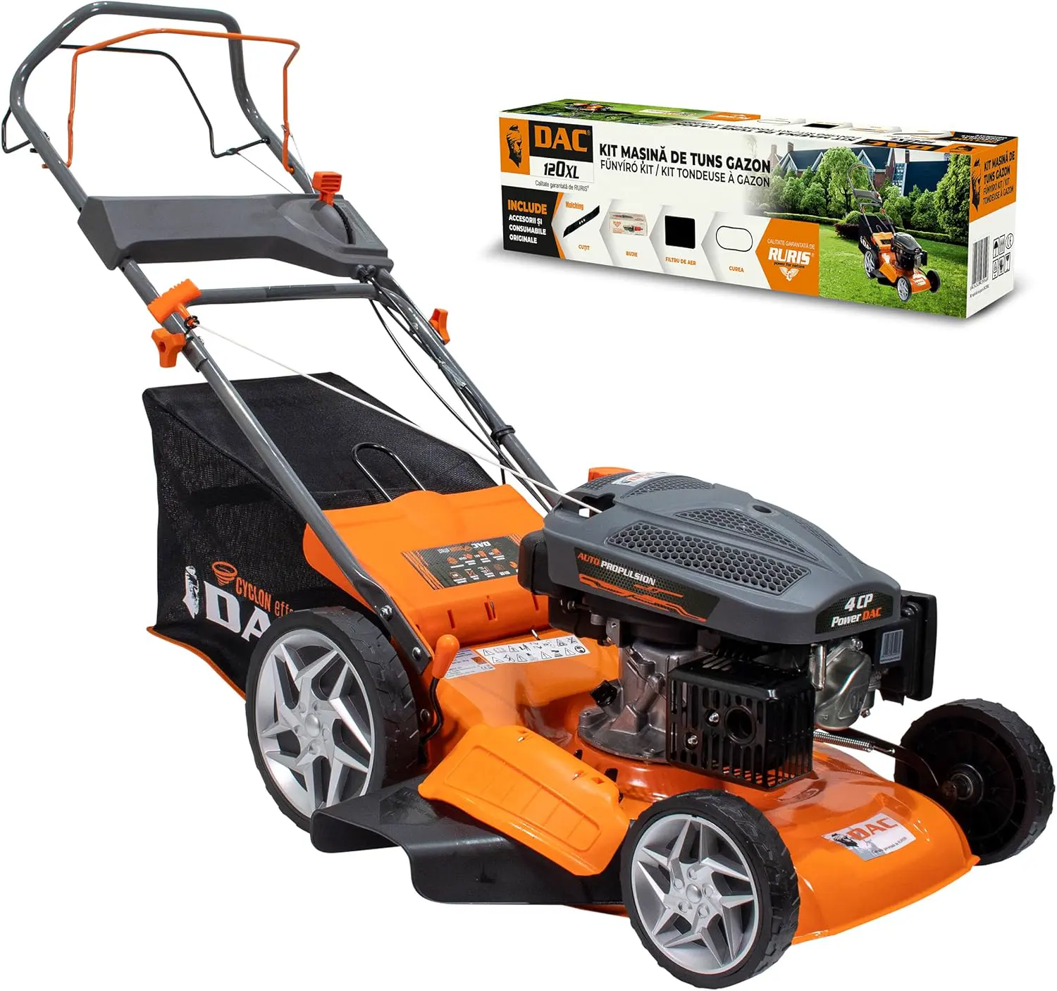 RURIS Tondeuse Thermique Tractée 4 CV 135 Cm3 Coupe 46Cm 120Xl