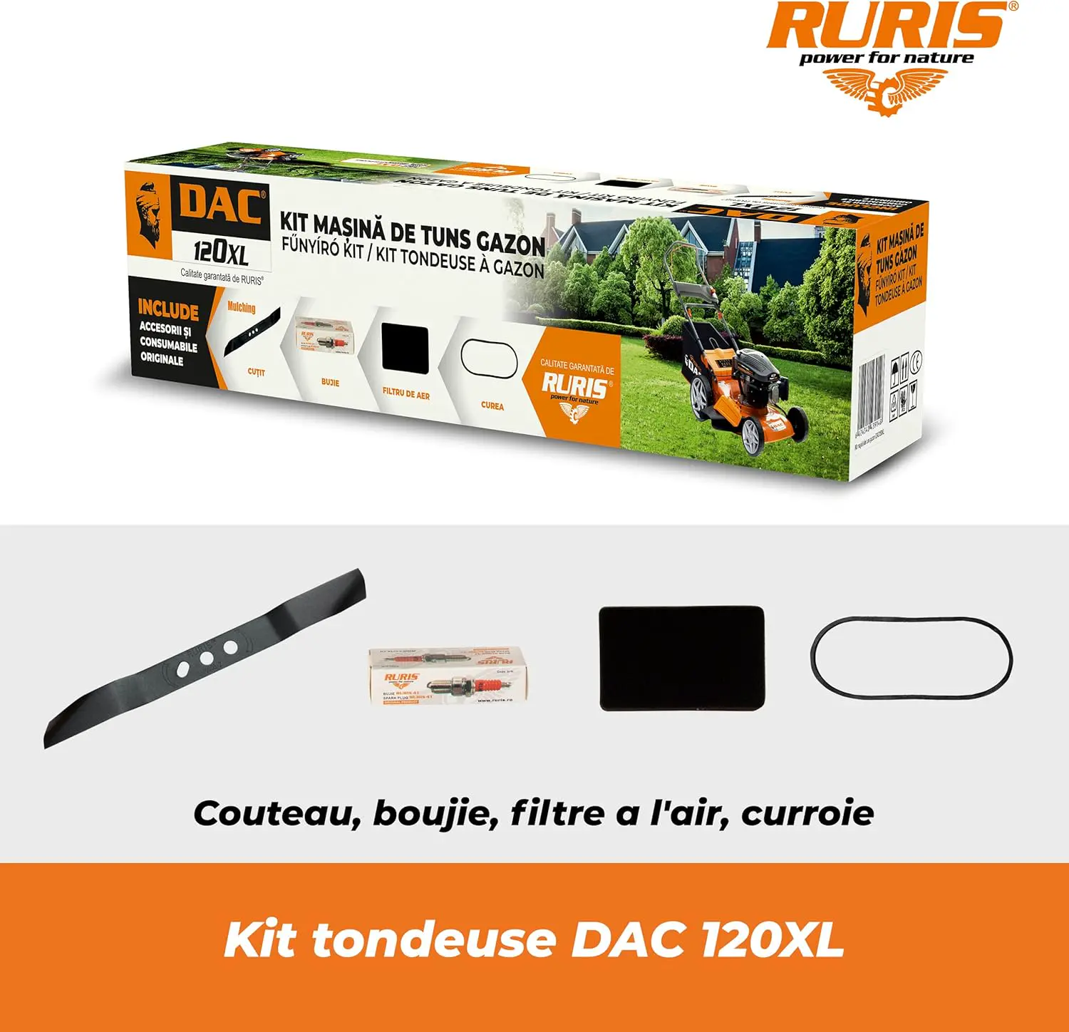 Tondeuse autoportée en métal orange vue 7