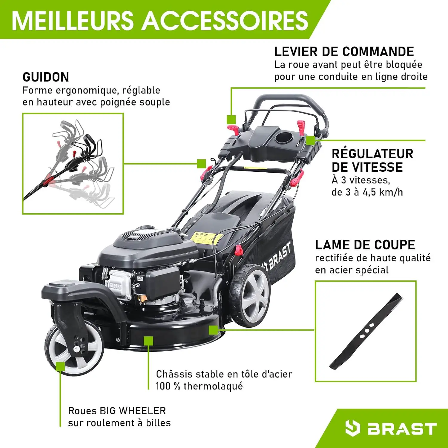 Tondeuse autoportée en métal noir vue 4