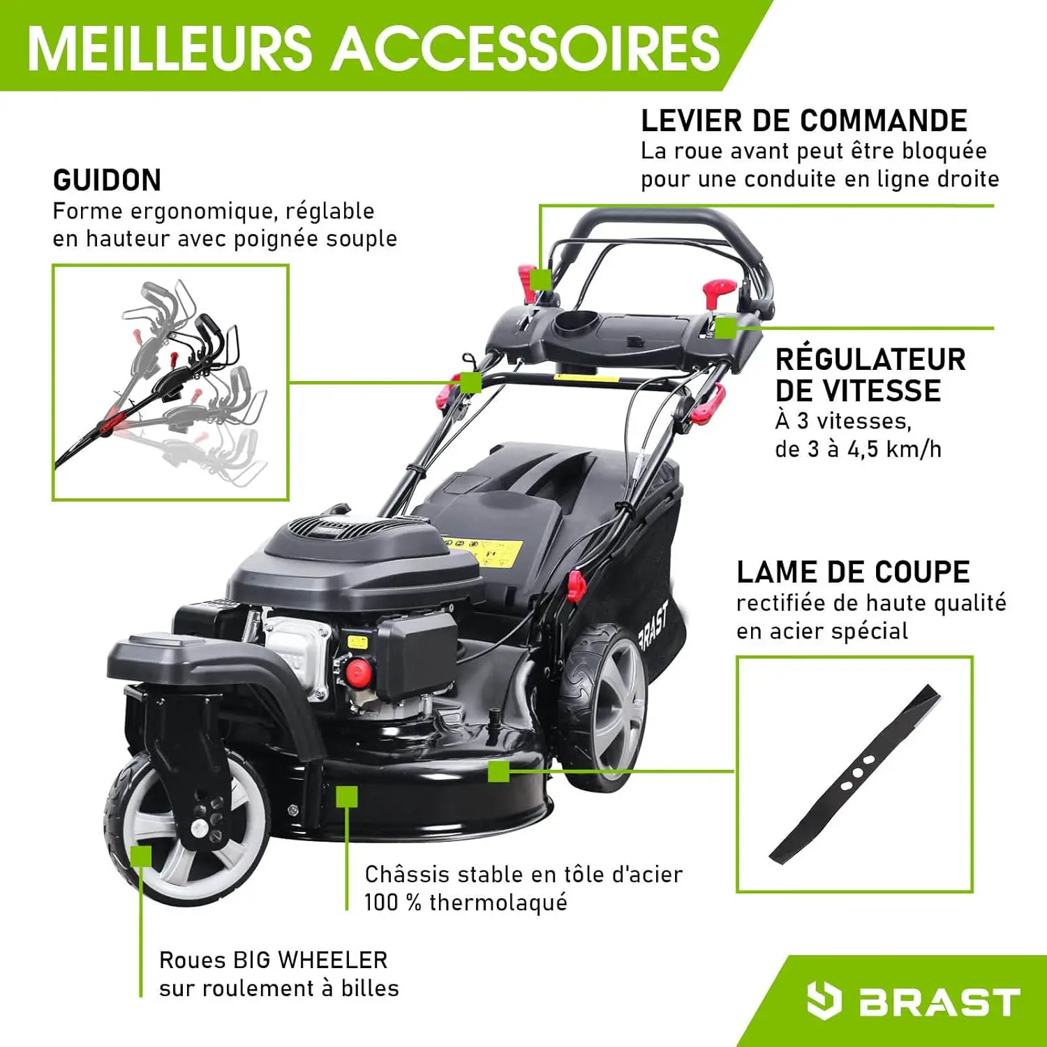 Tondeuse autoportée en métal noir vue 4