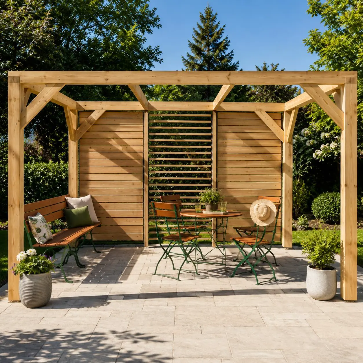 Pergola en bois 3,39x3,12 m vue 3