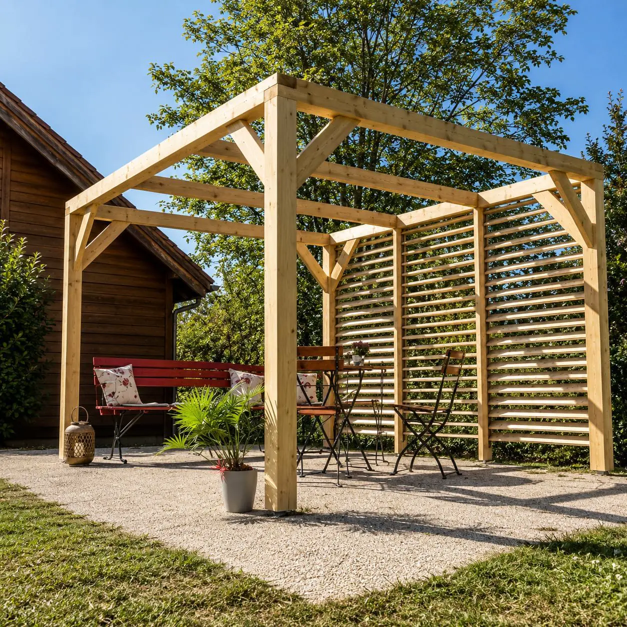 Pergola en bois 3,39x3,12 m vue 5