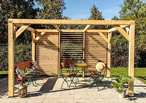 Pergola en bois 3,39x3,6 m vue 2