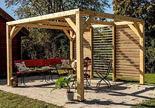Pergola en bois 3,39x3,6 m vue 3