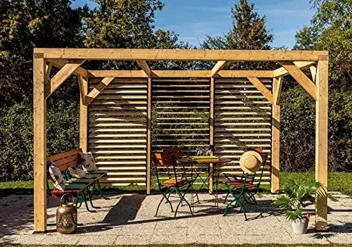 Pergola en bois 3,39x3,6 m vue 5