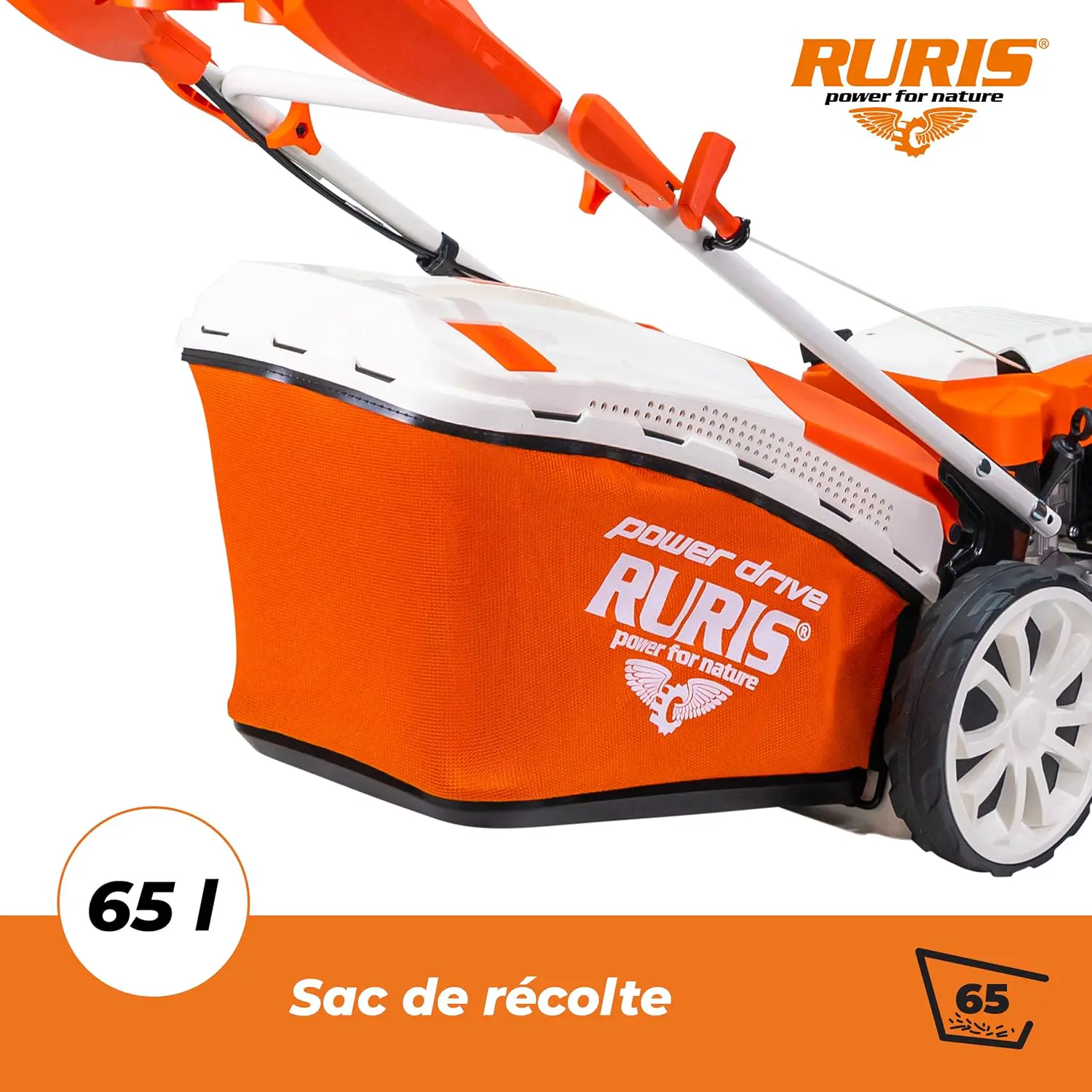 Tondeuse autoportée en métal orange vue 5