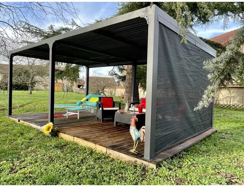 Pergola en aluminium anthracite 3,6x6 m vue 2