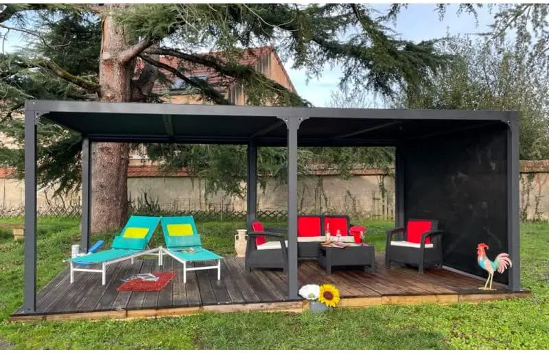 Pergola en aluminium anthracite 3,6x6 m vue 3