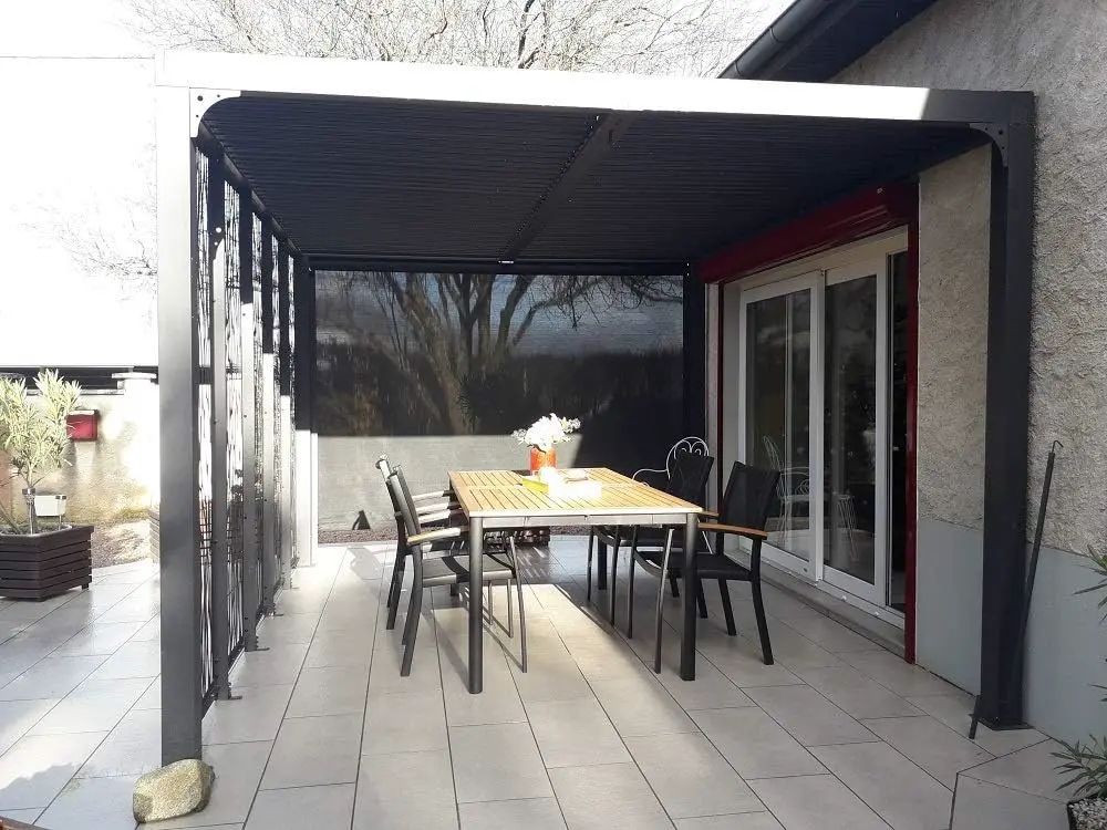 Pergola en aluminium gris 7,2 m² vue 2