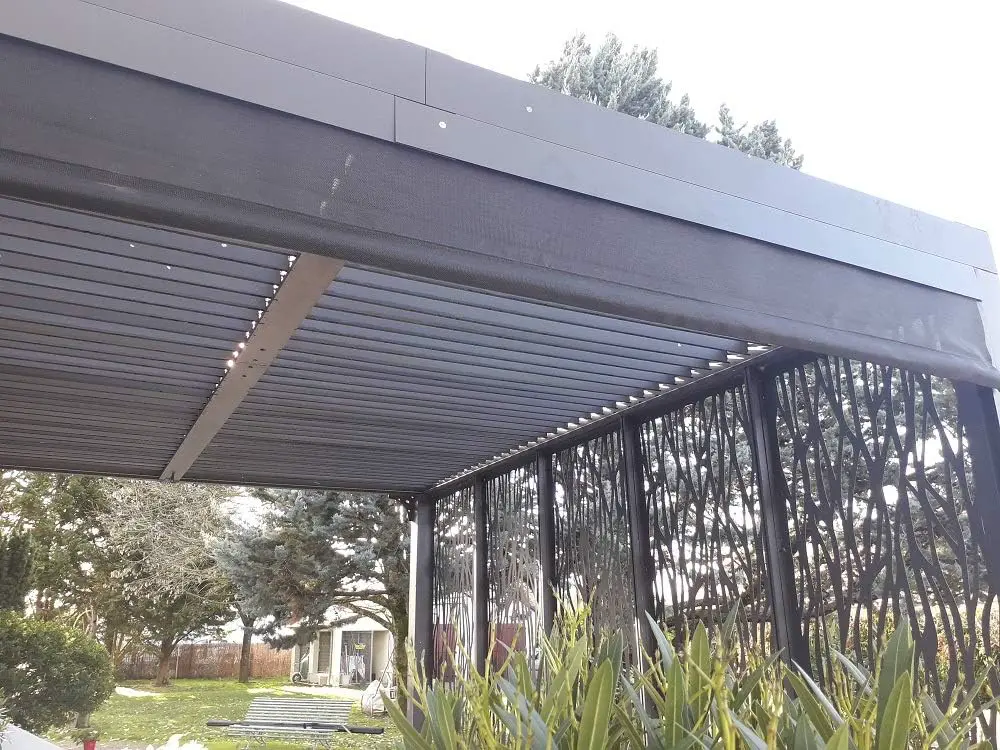 Pergola en aluminium gris 7,2 m² vue 3