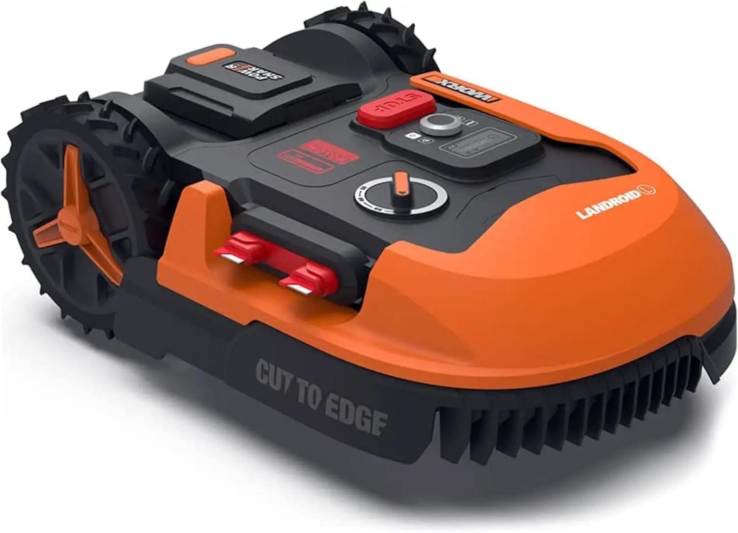 Robot tondeuse orange vue 1