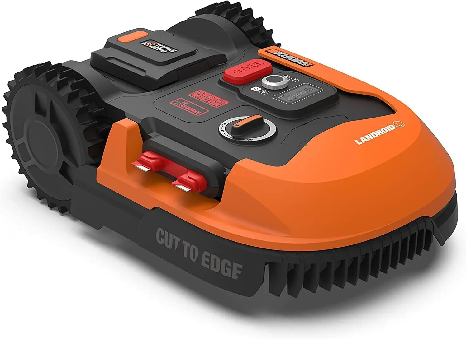 Robot tondeuse orange vue 1