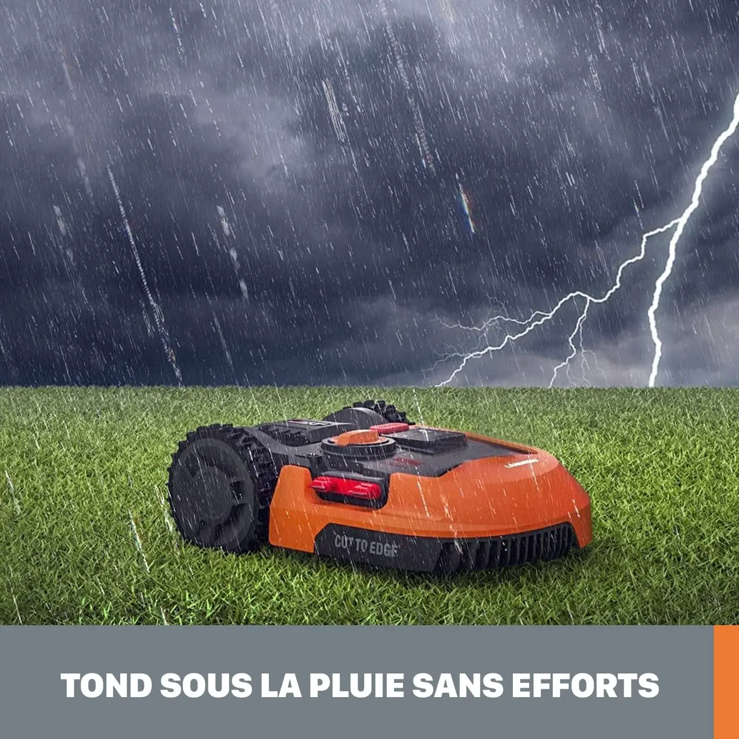 Robot tondeuse orange vue 8