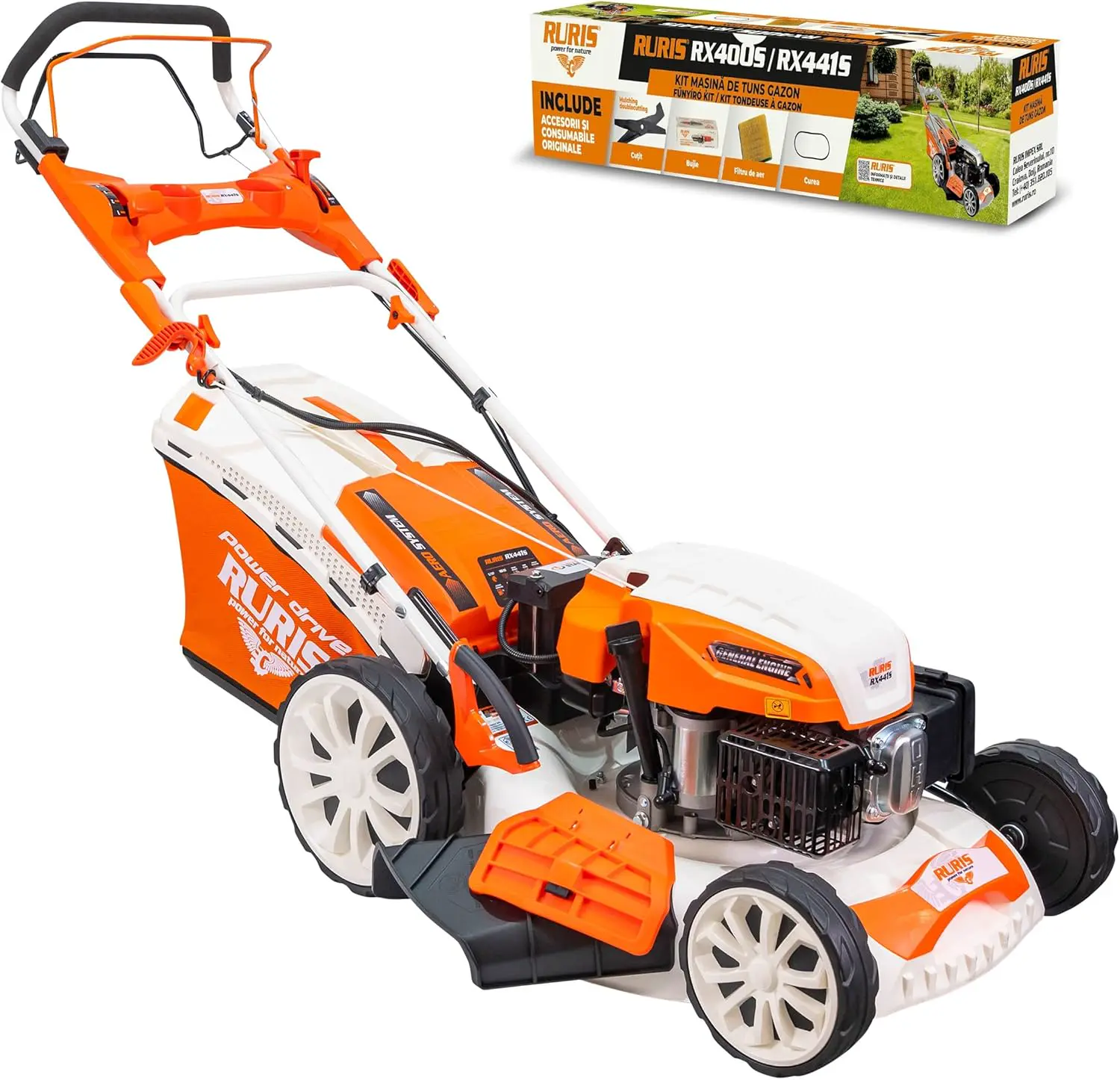 RURIS Tondeuse démarrage électrique 5,7 CV 196 CC Coupe 51 cm RX441S