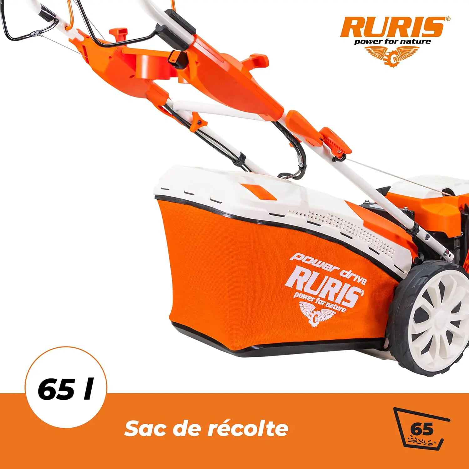 Tondeuse autoportée en métal orange vue 5
