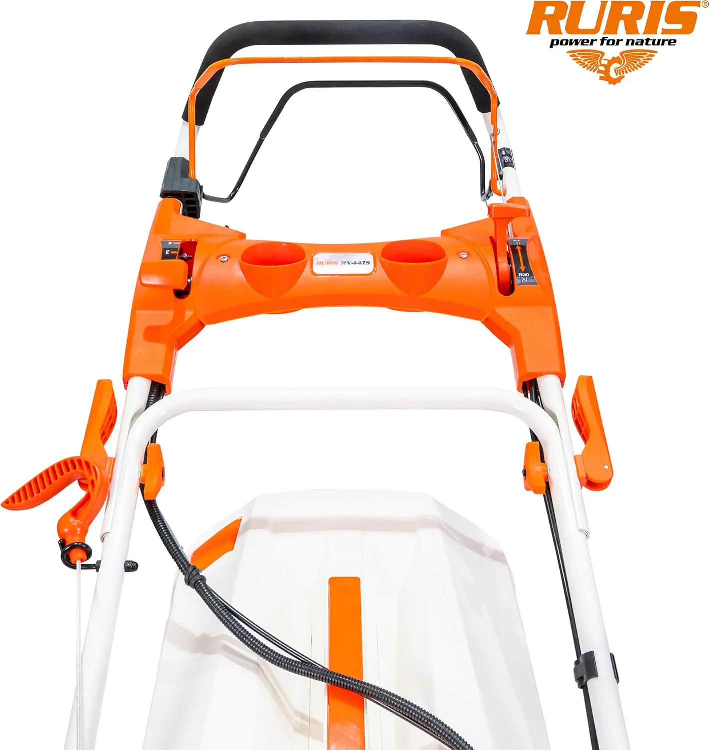 Tondeuse autoportée en métal orange vue 7