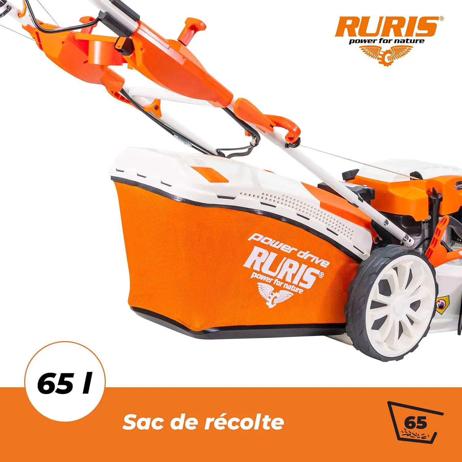 Tondeuse autoportée en métal orange vue 5