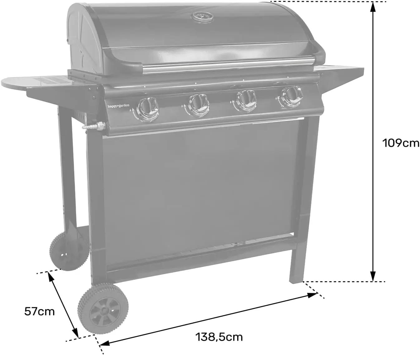 Barbecue à gaz en métal noir 76 m² vue 7