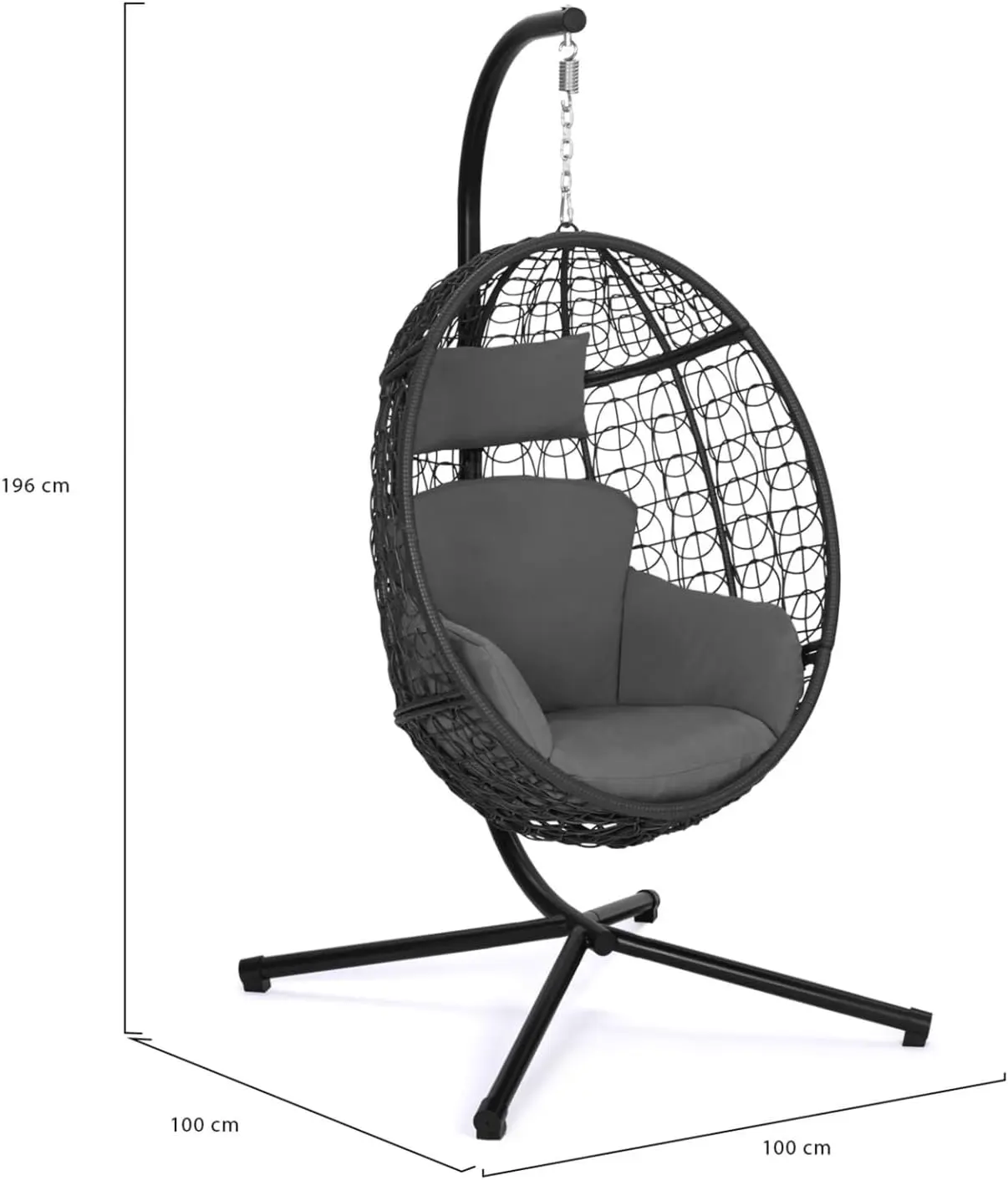 Fauteuils suspendus en rotin gris vue 4