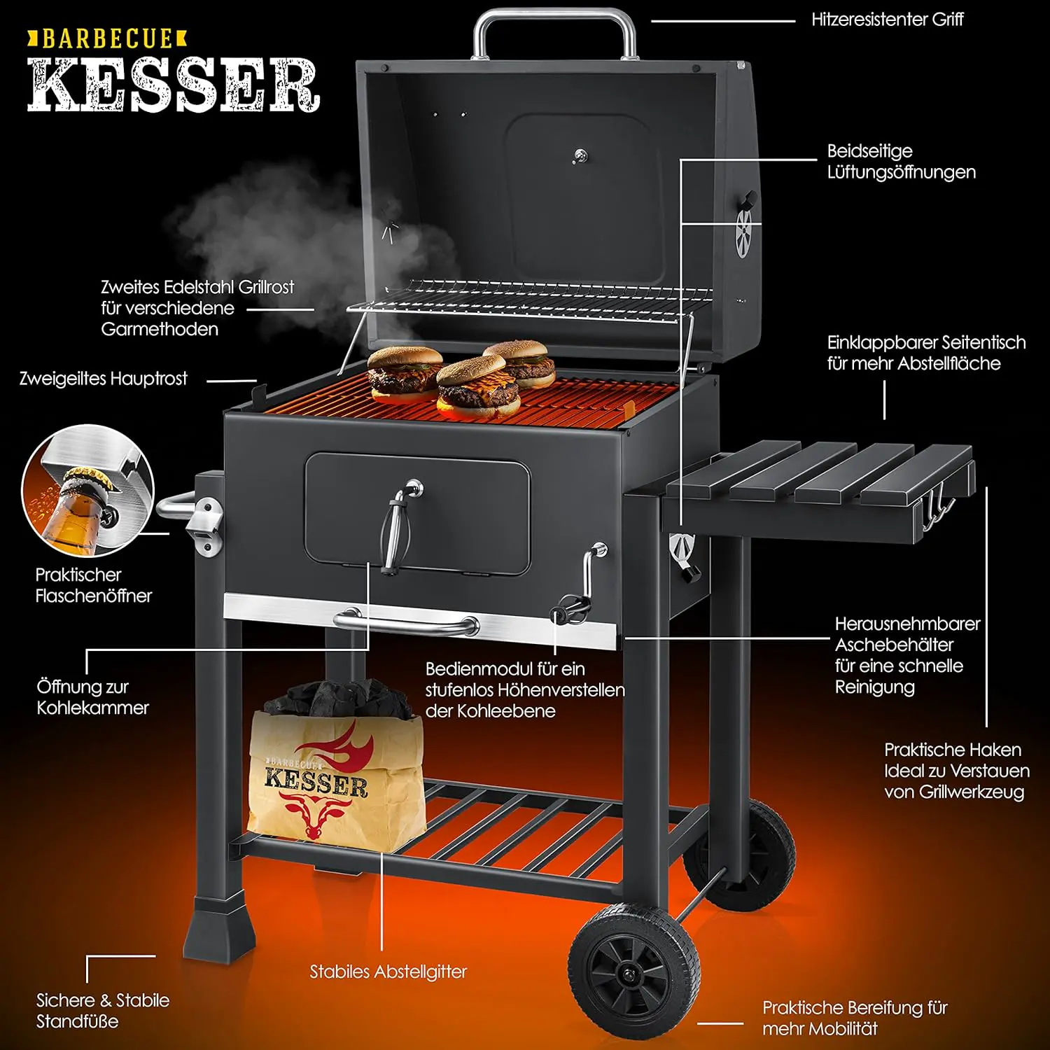 Barbecue weber en bois vue 3