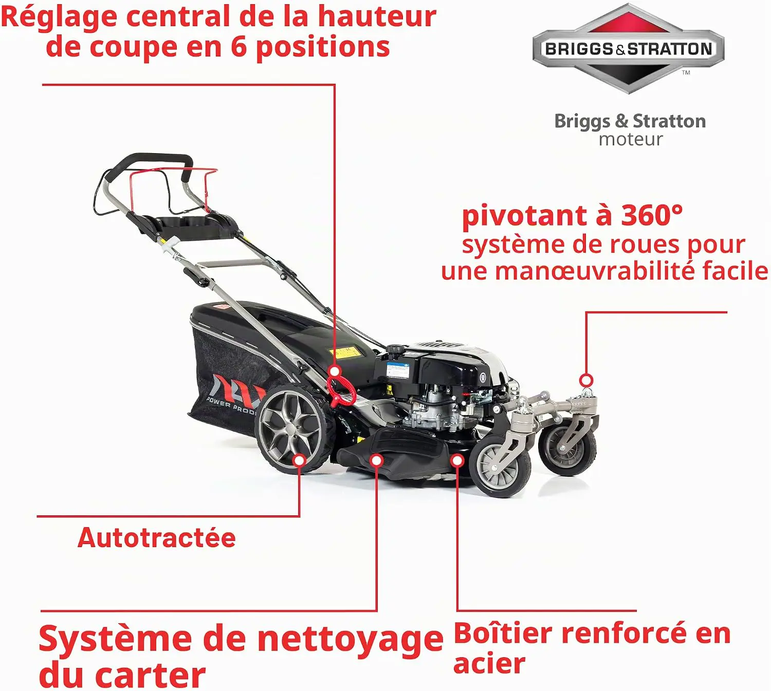 Tondeuse autoportée en métal noir vue 3