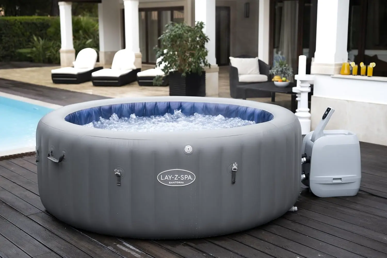 Spa gonflable 6 personnes 7 places gris vue 2
