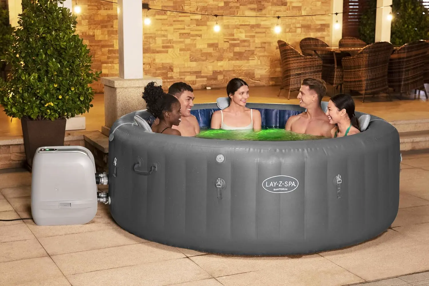 Spa gonflable 6 personnes 7 places gris vue 3
