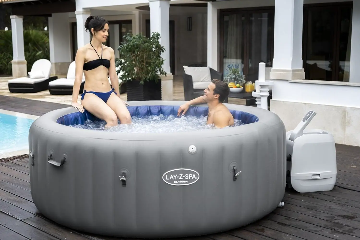 Spa gonflable 6 personnes 7 places gris vue 5