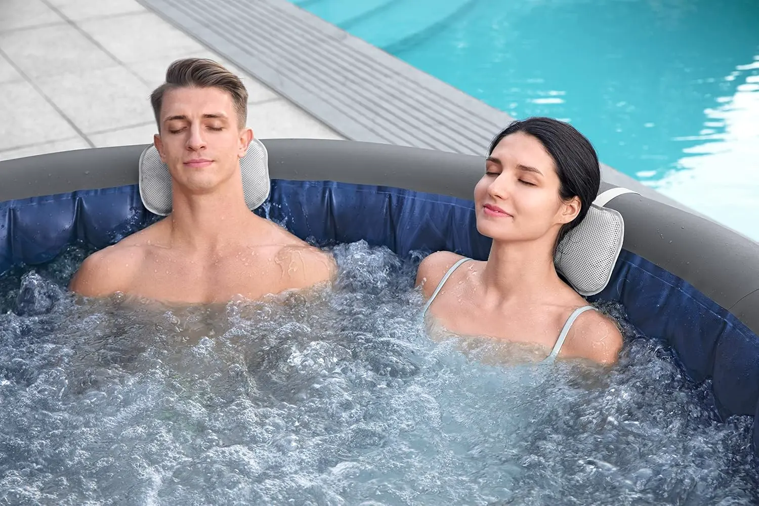 Spa gonflable 6 personnes 7 places gris vue 8