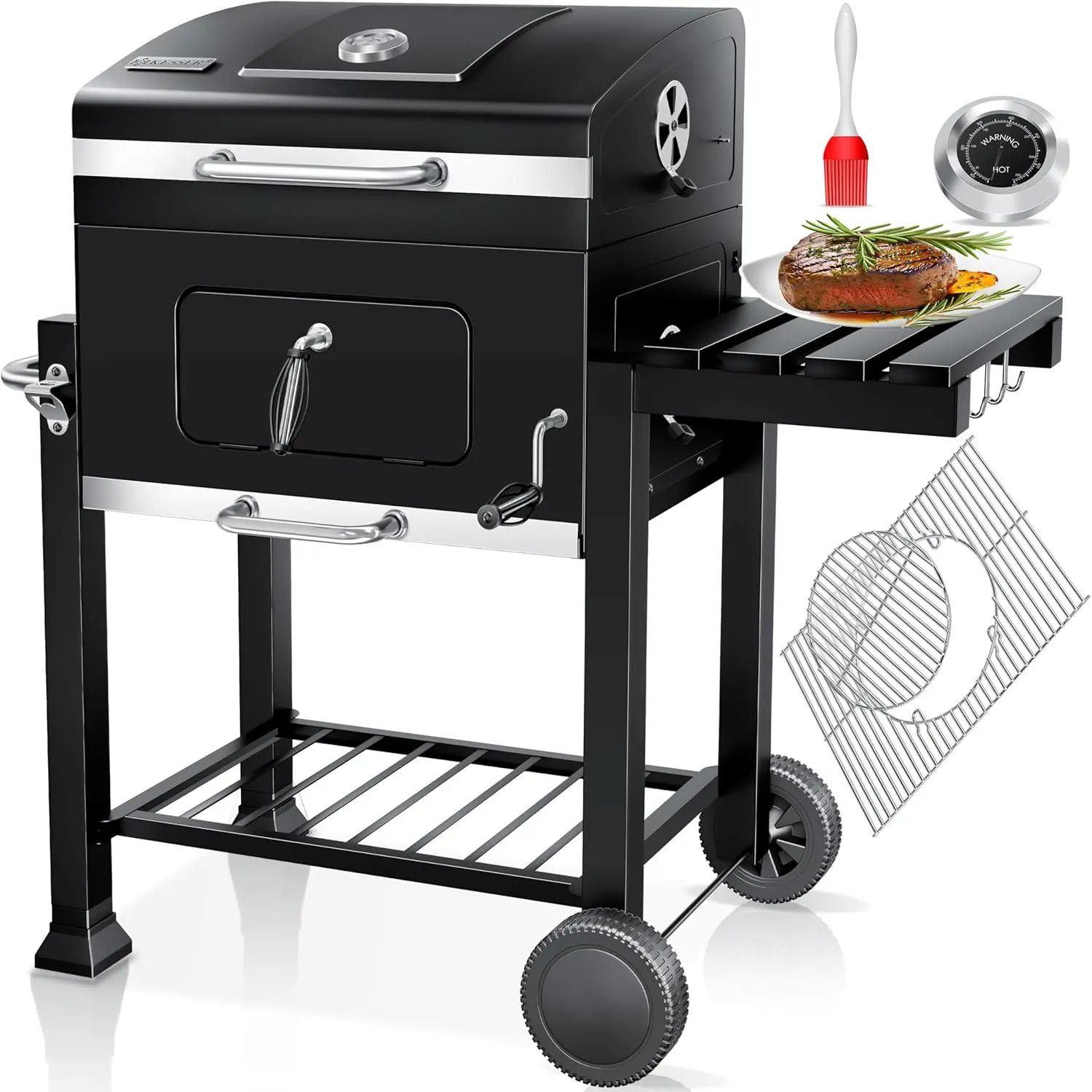 KESSER® Chariot à Barbecue | Grill XL à Charbon de Bois avec Couvercle