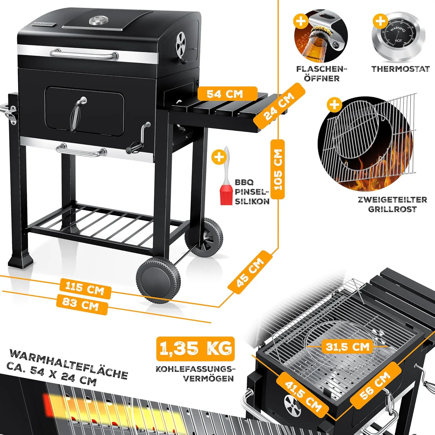 Barbecue weber en bois noir vue 7