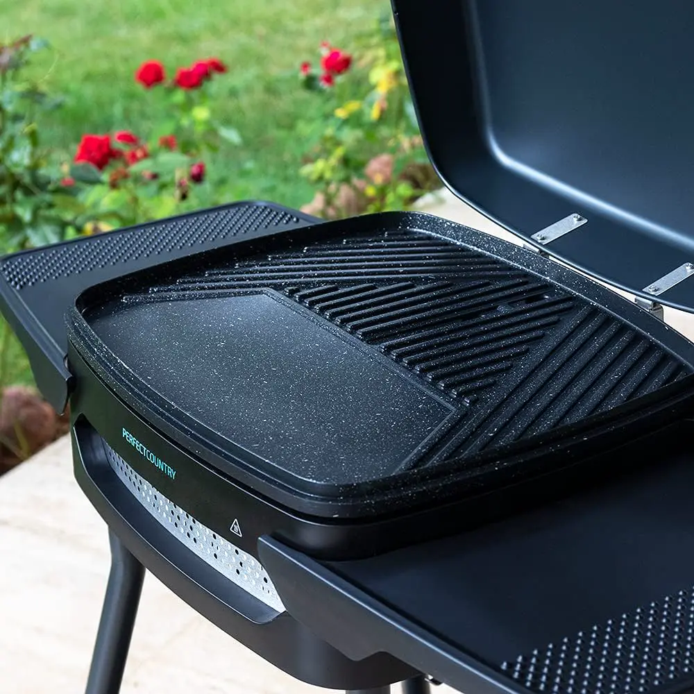 Barbecue électrique en aluminium noir vue 2