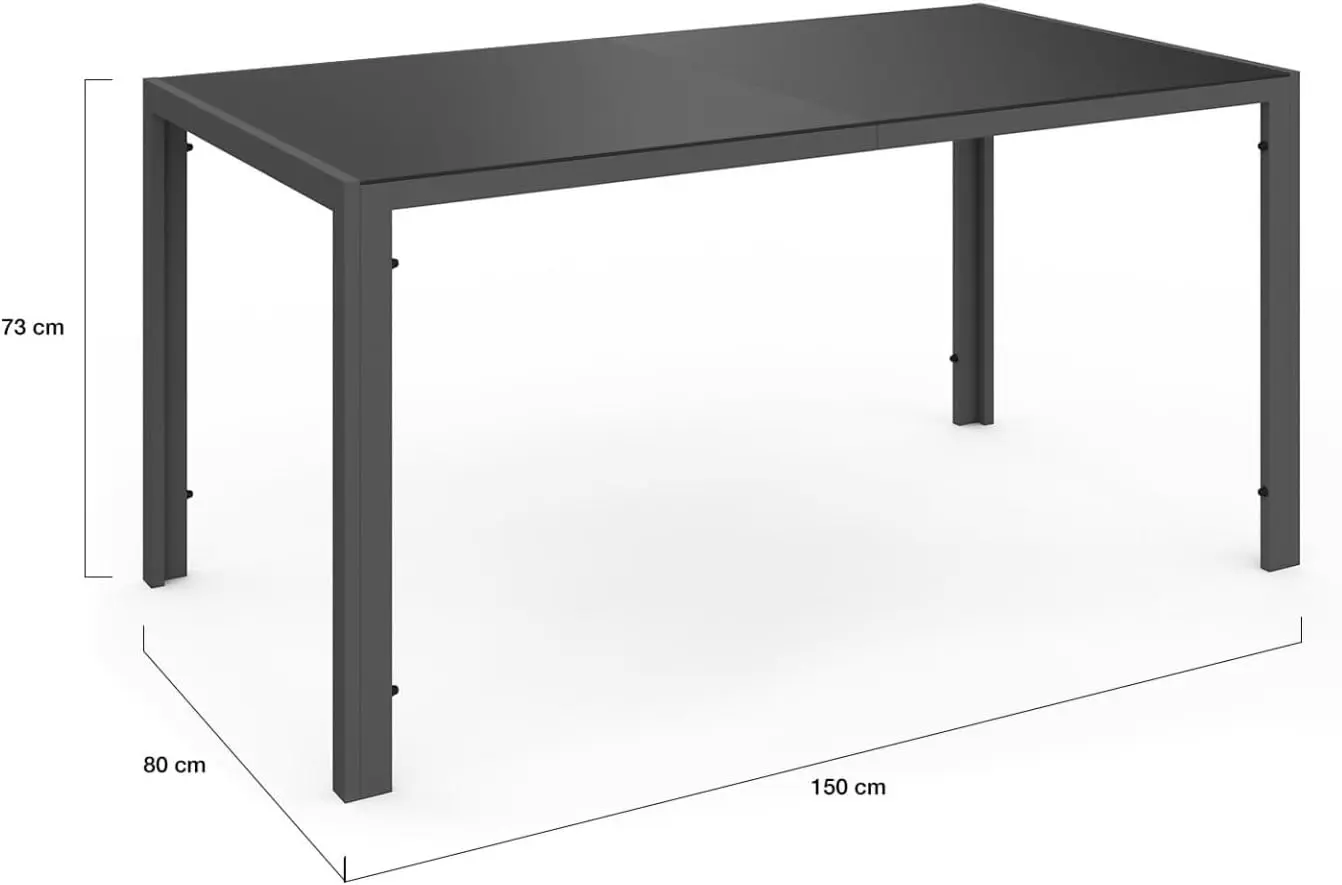 Table de jardin 6 places gris vue 5