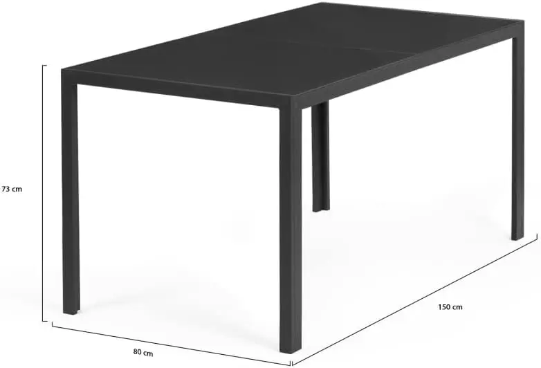 Table de jardin 6 places gris vue 9