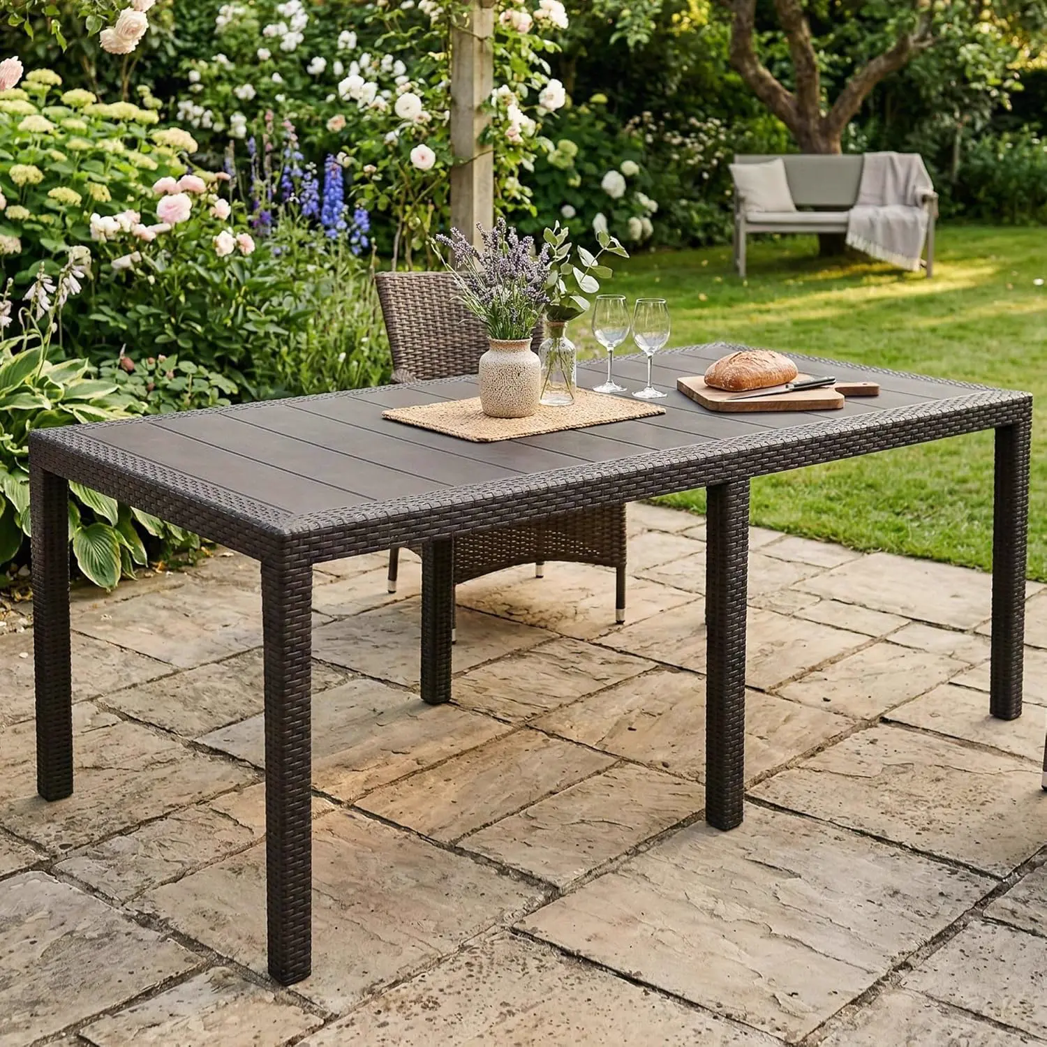 Dmora Table d'extérieur rectangulaire extensible