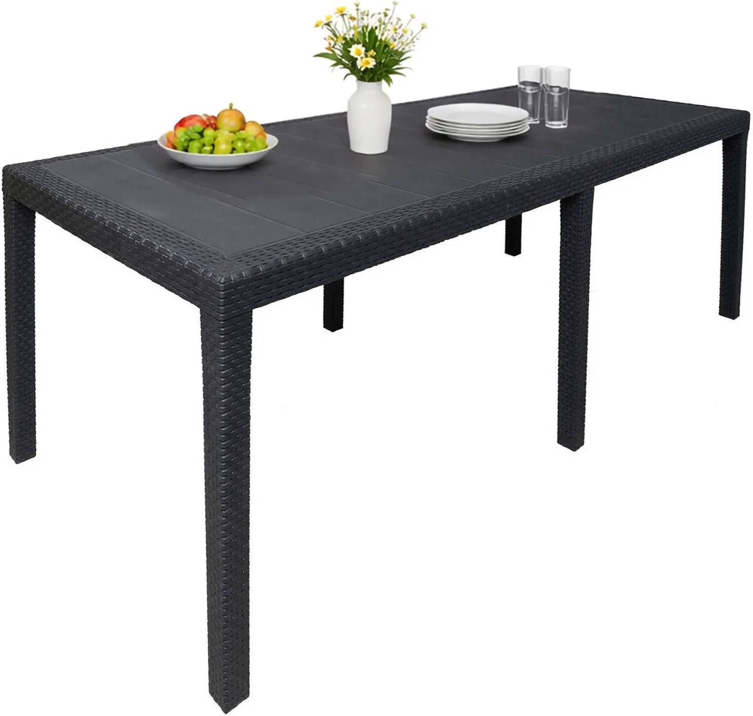 Table de jardin 10 places anthracite vue 3