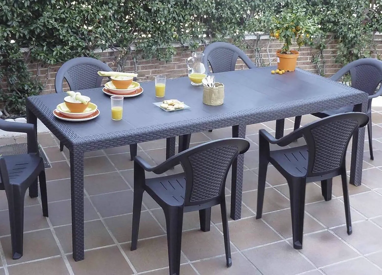 Table de jardin 10 places anthracite vue 5