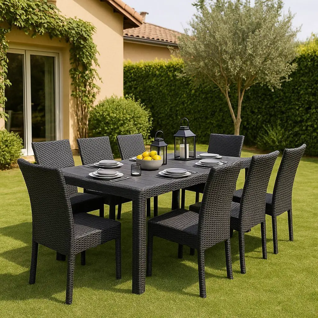 Table de jardin 10 places anthracite vue 8