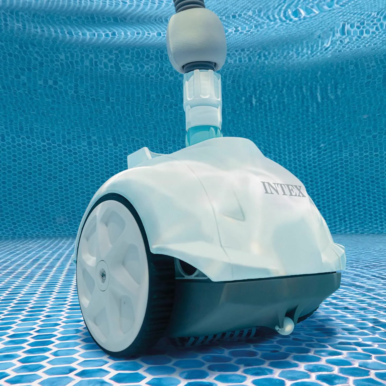 Robot piscine blanc/bleu vue 3