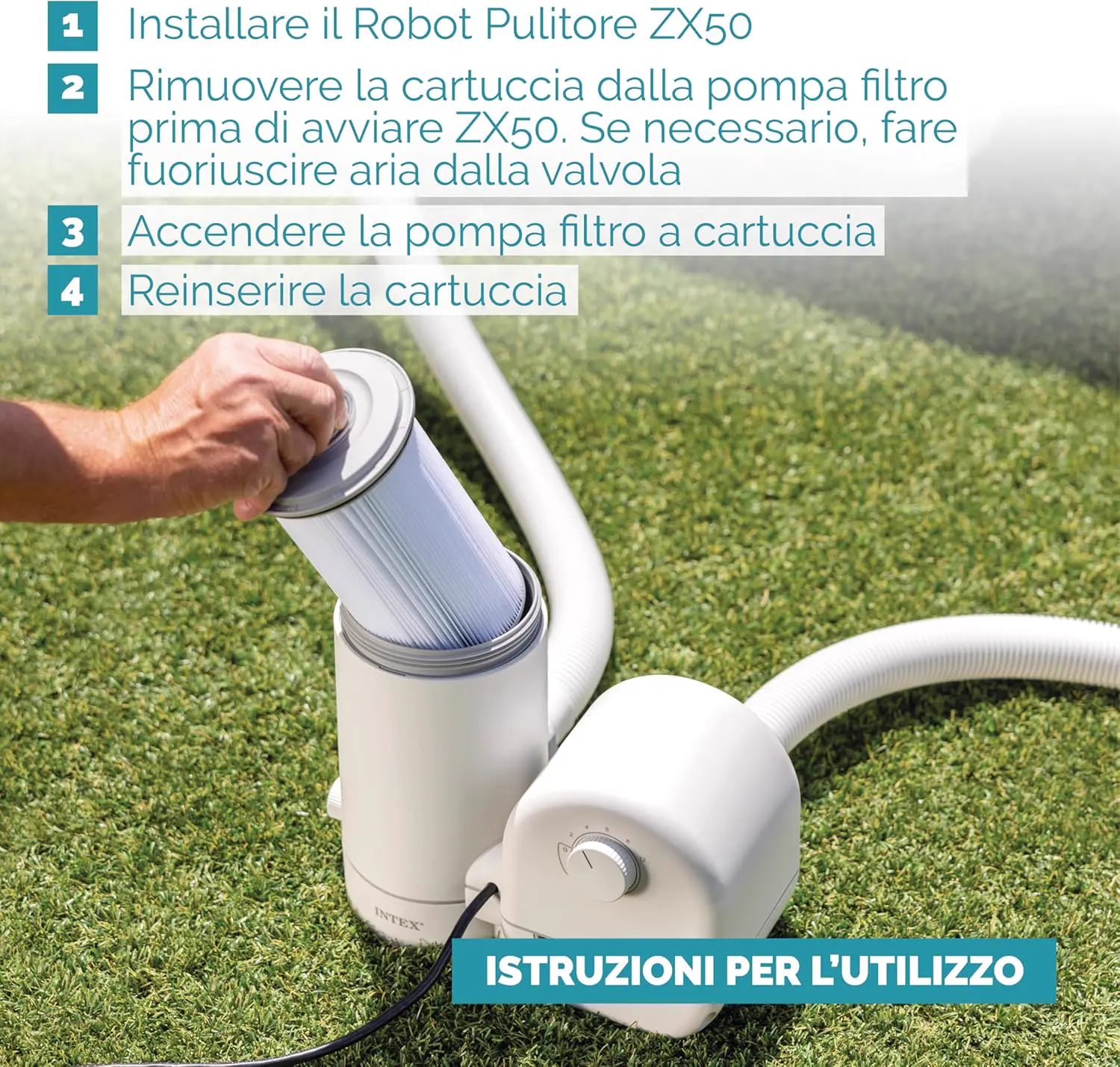 Robot piscine blanc/bleu vue 8